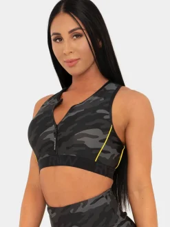 BFCAMO Zip Up Sports Bra