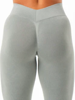 Stonewash Seamless V Back Leggings